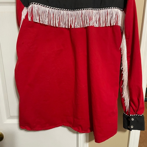 Western Rockabilly pearl snap fringe shirt L vintage - Picture 1 of 4